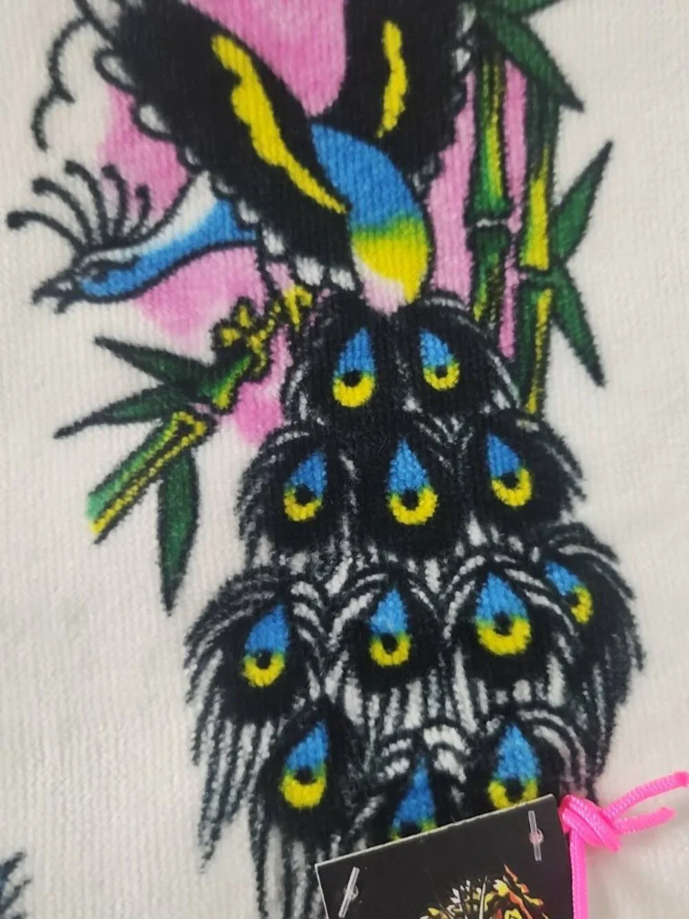 Ed Hardy NWT 3-Piece Towel Set Tattoo Skull Biker Y2K White Cotton